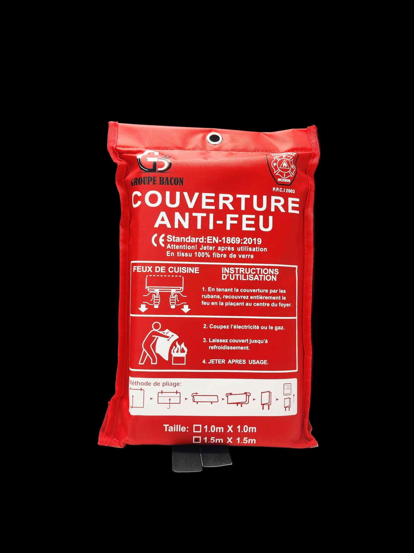 couverture anti-feu 1.5m x 1.5 m