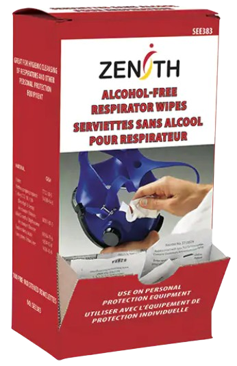 Cleaning wipes for respirators and PPE