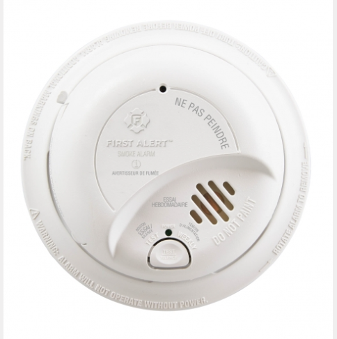 120V/10-year lithium battery smoke detector installed