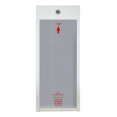 Cabinet surface for fire extinguisher