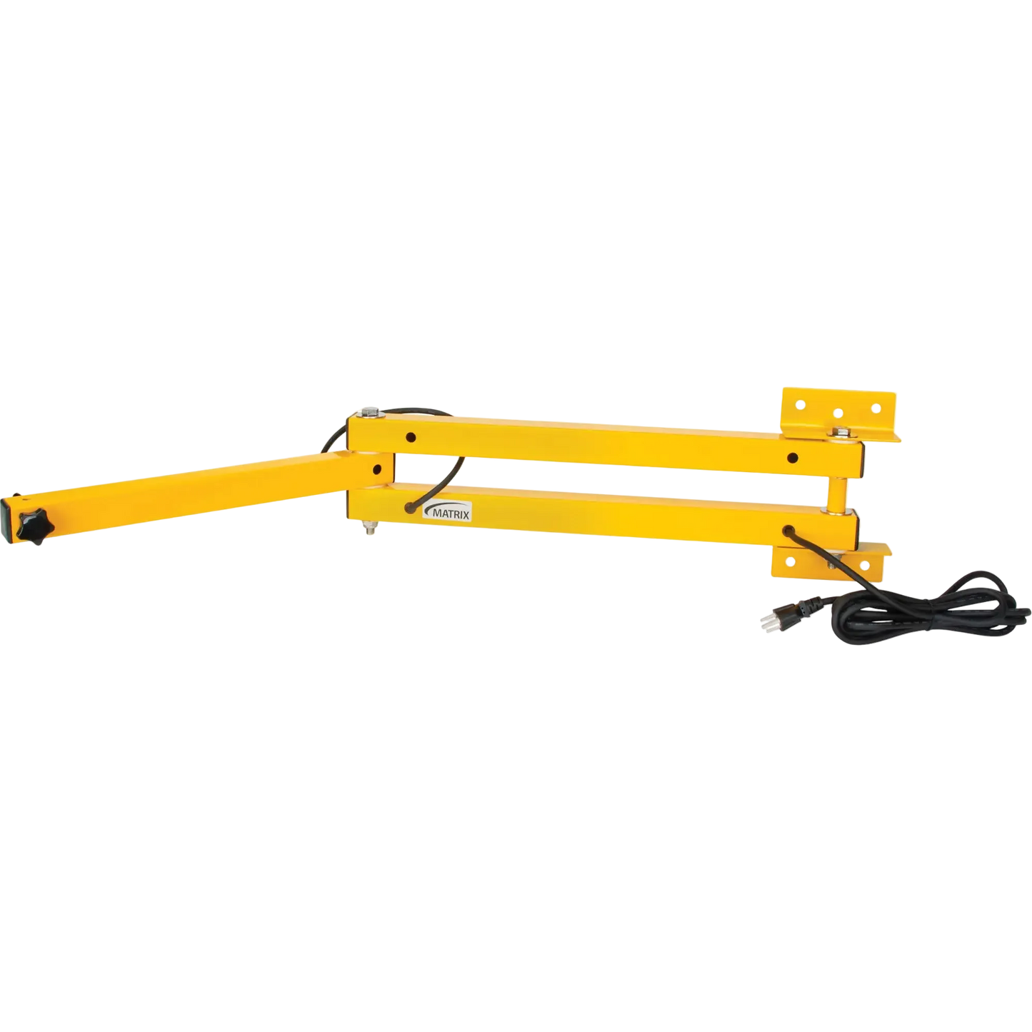 Double 180° lockable arms with two receptacles