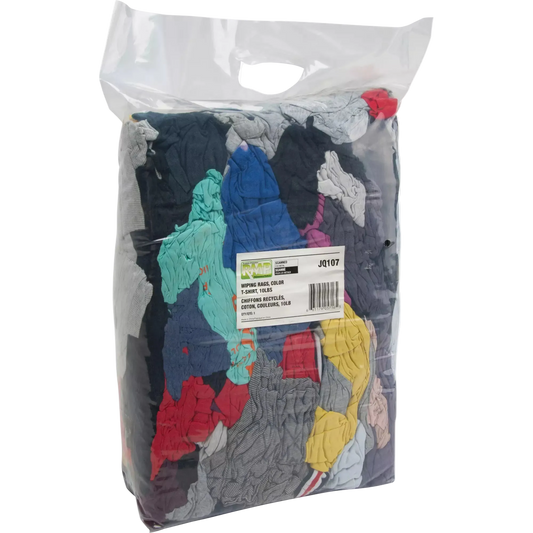 Chiffons fabriqués à partir de matériaux recyclés, Coton, Mélange de couleurs, 10 lb