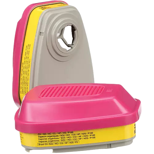 Cartouches pour respirateur série 6000, Cartouche gaz/vapeur, Vapeurs organiques/Gaz acides/P100